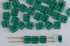 Tile 6mm Green Transparent Emerald 50730 Czechmates Bead x 25